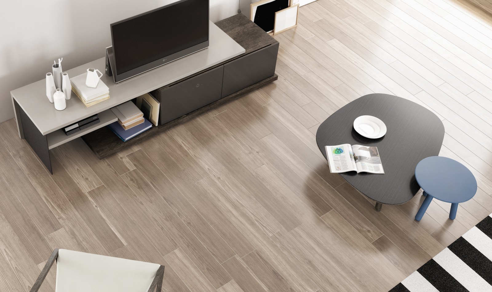 Shown in Anthracite 21, Clay 331, And Black Steel 624, Kite chair in Anthracite 21 and Boston White, Center table Anthracite 21 and Black Steel, Side Table Boreal Blue Shown in Anthracite 21, Clay 331, And Black Steel 624, Kite chair in Anthracite 21 and Boston White, Center table Anthracite 21 and Black Steel, Side Table Boreal Blue