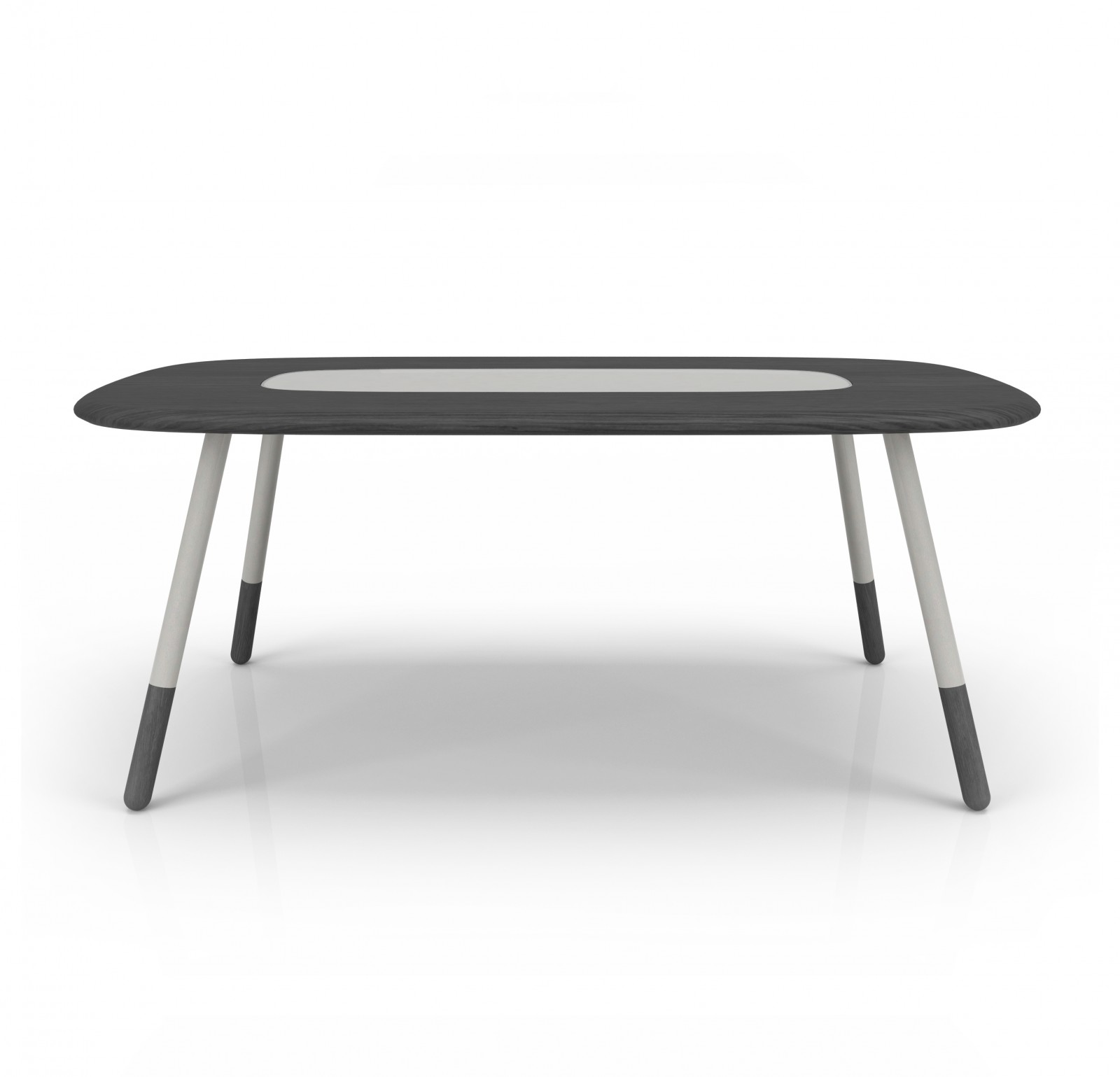 78'' table with lacquered glass
