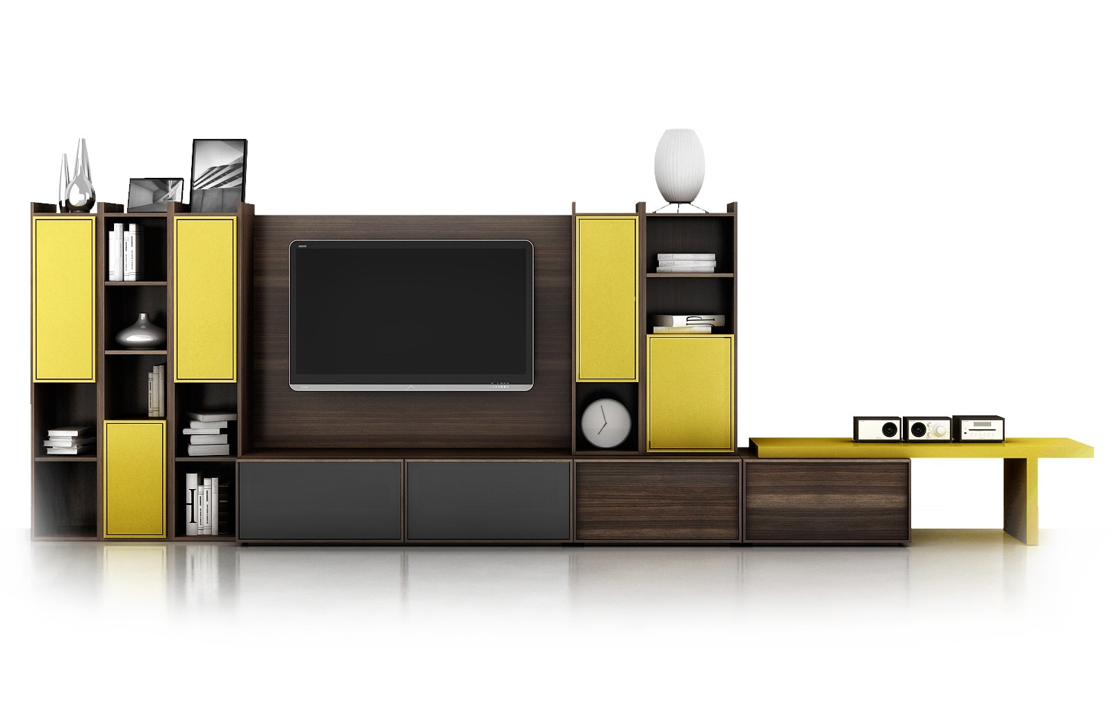 SHOWN IN SMOKY WALNUT 211 AND AVOCADO 354 L-19 wall unit