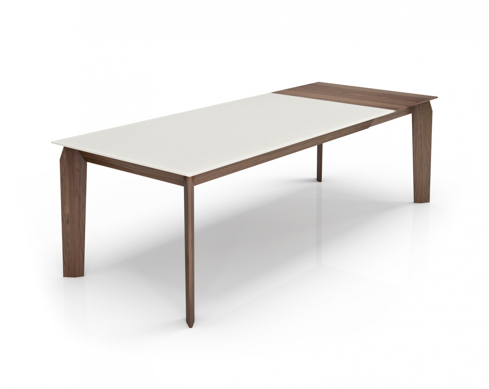 Illustré en noyer naturel 204 et fusain 383 Table avec extension