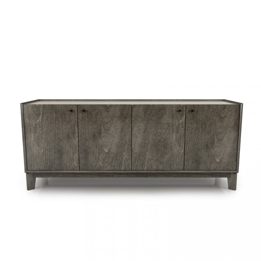 Illustré en Merisier Anthracite 21et verre Brume 352 Buffet 72''