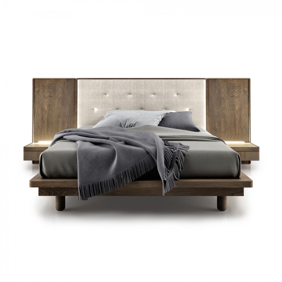 Shown in Smoke #32 , glass 321& fabrics pleasure 110 Queen / King bed