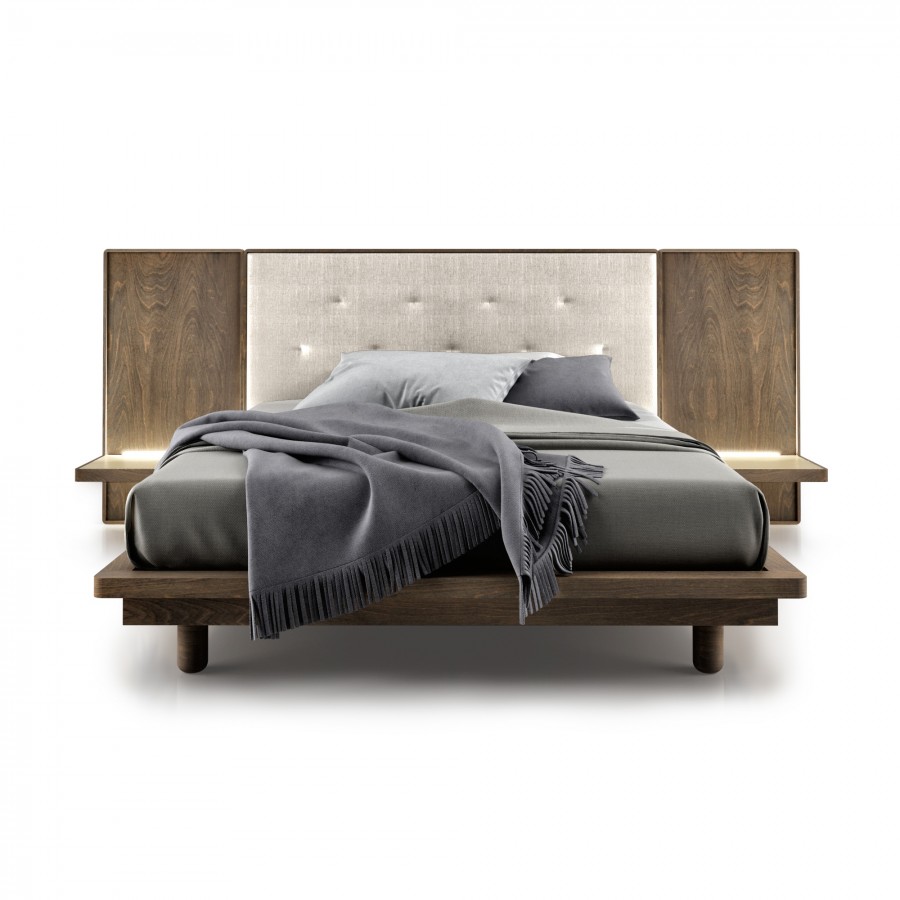 Shown in Smoke #32 , glass 321& fabrics pleasure 110 Queen / King bed