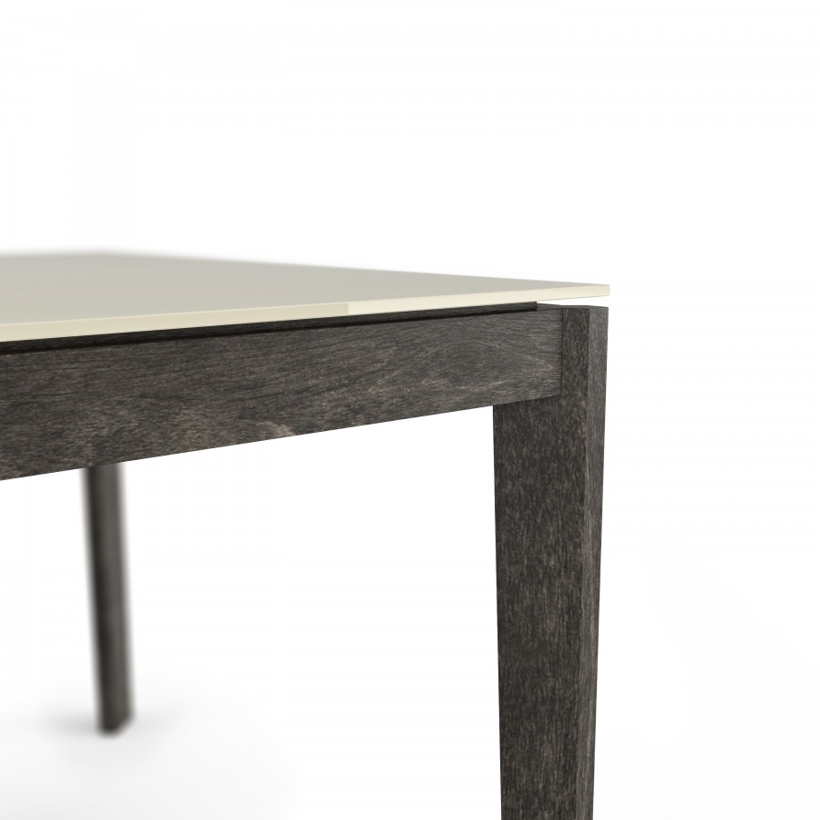 Antracite #21 / cream glass 60'' Rectangular Table