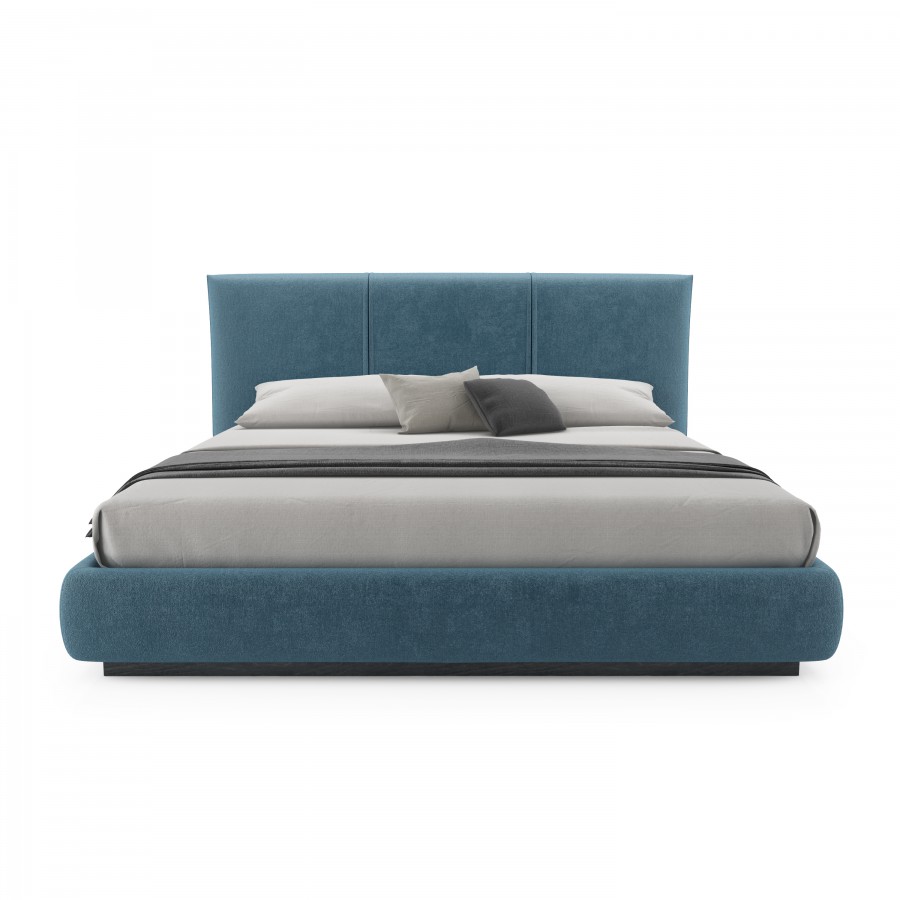 Shown in Velvety fabric VY045 UPHOLSTERED BED, QUEEN / KING