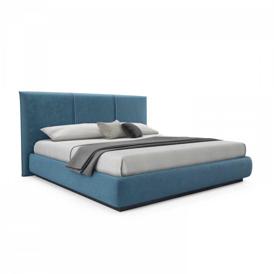 Shown in Velvety fabric VY045 UPHOLSTERED BED, QUEEN / KING