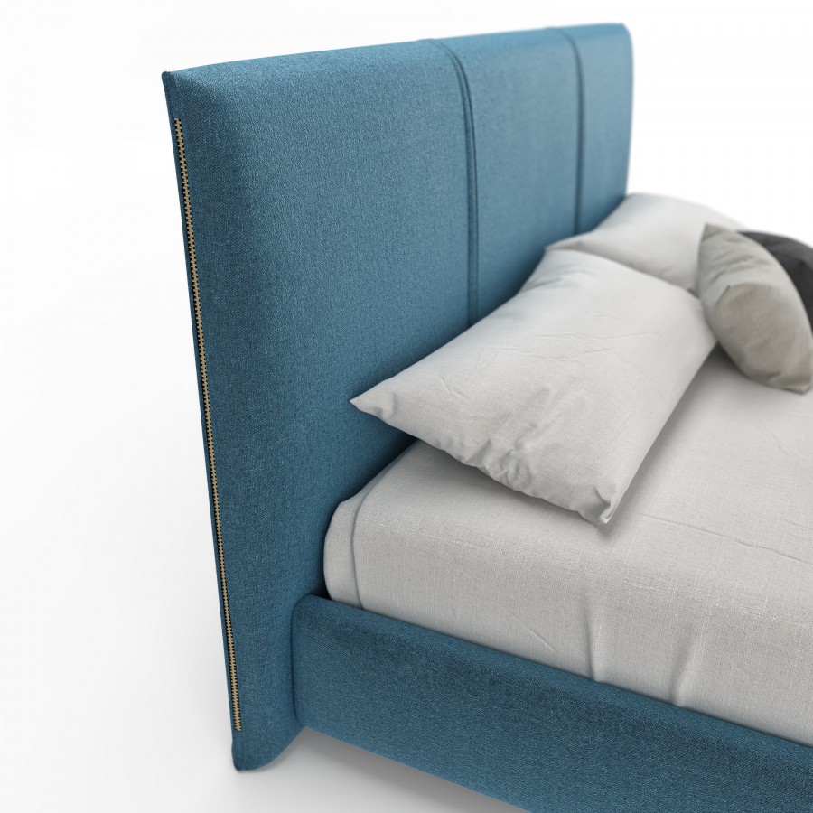 Shown in Velvety fabric VY045 UPHOLSTERED BED, QUEEN / KING