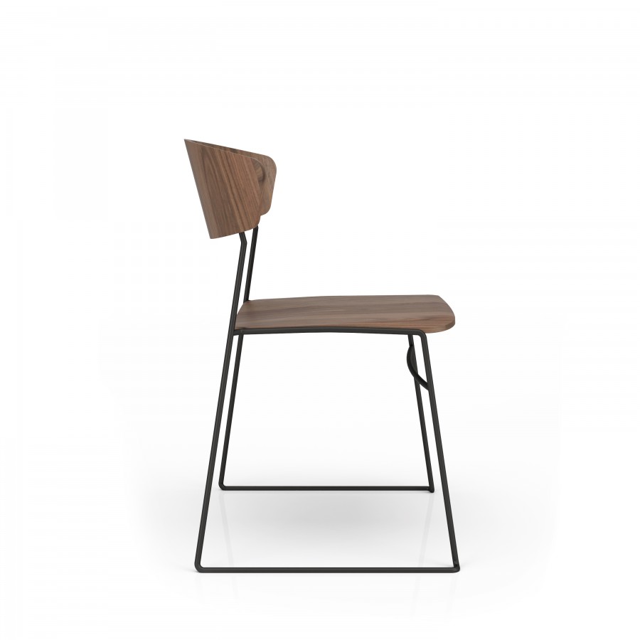 Wolfgang metal/walnut chair