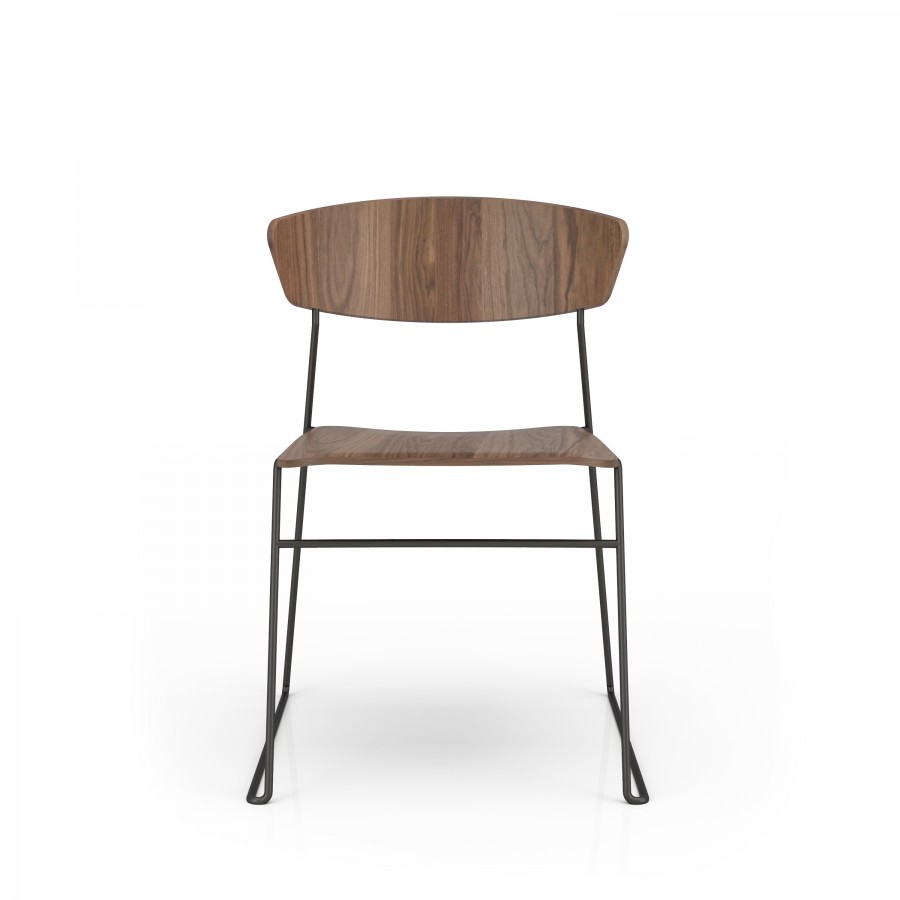 Wolfgang metal/walnut chair