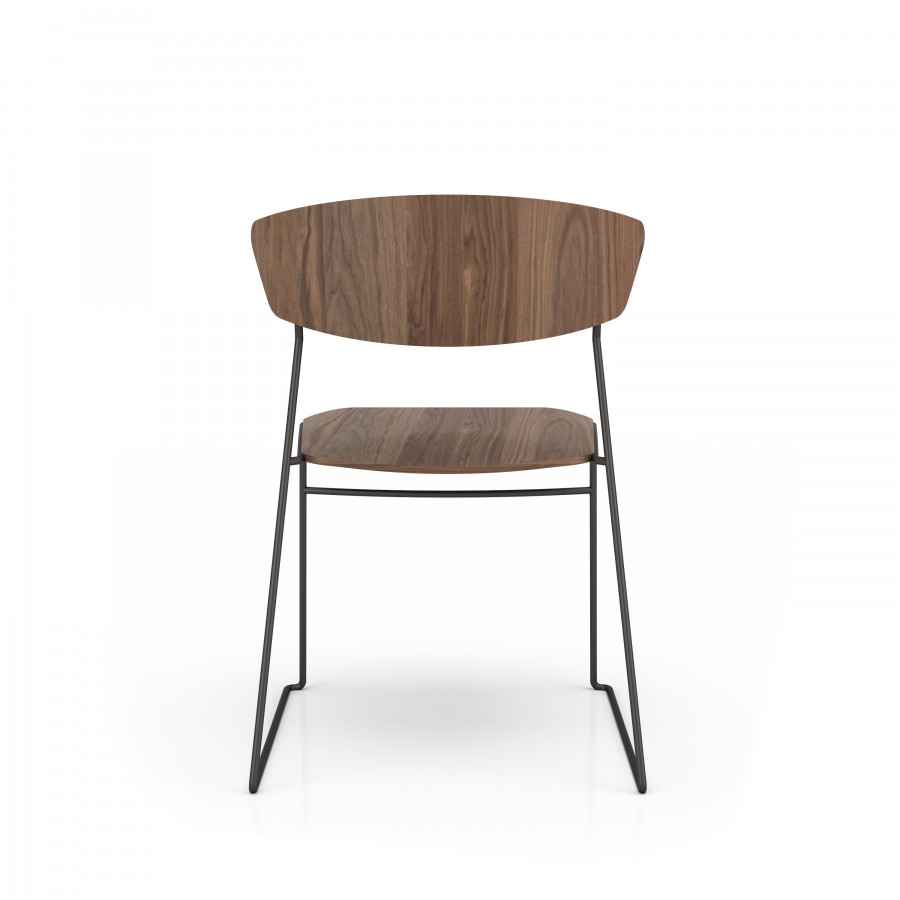 Wolfgang metal/walnut chair